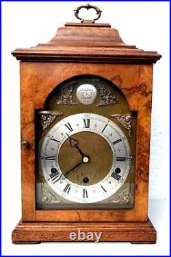 Elliott Burr Walnut Westminster Whittington Chiming Bracket Clock