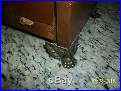 Emperor Chiming Mantel Clock Westminster Chime in Wood Cabinet with Claw Feet