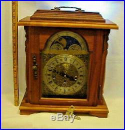 Emperor Westminster Chime Mantle Carriage Clock, Moon Phase HERMLE EXC SERVICED
