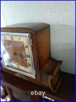 Enfield Decor Westminster Chime 8 Day Mantle Clock Key & Instructions V G C