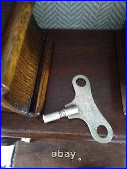 Enfield Decor Westminster Chime 8 Day Mantle Clock Key & Instructions V G C