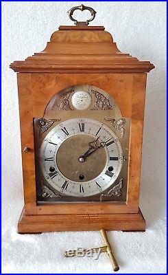 English Mantel Clock Elliott Westminster Whittington Chime Walnut Auto Silent