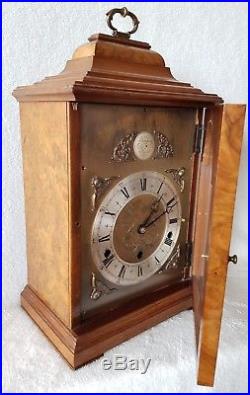 English Mantel Clock Elliott Westminster Whittington Chime Walnut Auto Silent