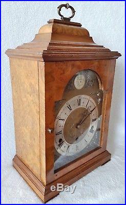 English Mantel Clock Elliott Westminster Whittington Chime Walnut Auto Silent