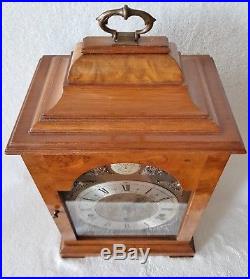 English Mantel Clock Elliott Westminster Whittington Chime Walnut Auto Silent