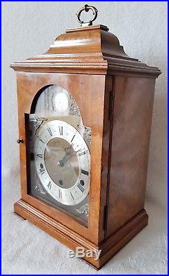 English Mantel Clock Elliott Westminster Whittington Chime Walnut Auto Silent