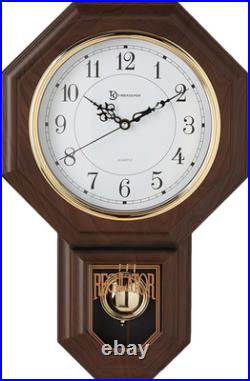 Essex Westminster Chime Faux Wood Pendulum Wall Clock, 17.5 X 11.25, Walnut