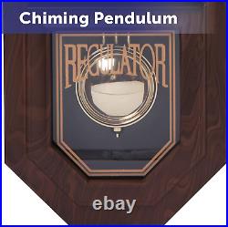 Essex Westminster Chime Faux Wood Pendulum Wall Clock, 17.5 X 11.25, Walnut
