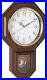 Essex Westminster Chime Faux Wood Pendulum Wall Clock, 17.5 x 11.25, Walnut