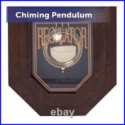 Essex Westminster Chime Faux Wood Pendulum Wall Clock, 17.5 x 11.25, Walnut