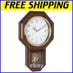 Essex Westminster Chime Wall Clock, Faux Wood, 17.5