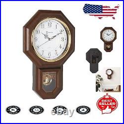 Essex Westminster Chime Wall Clock in Walnut with Pendulum 17.5 x 11.25