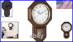 Essex Westminster Chime Wall Clock in Walnut with Pendulum 17.5 x 11.25