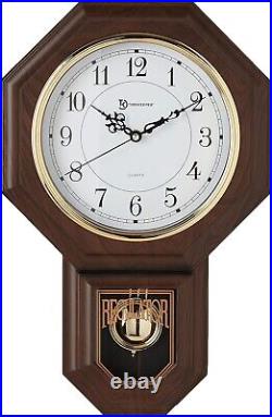 Essex Westminster Chime Wall Clock in Walnut with Pendulum 17.5 x 11.25