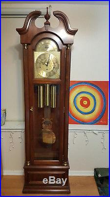 Ethan Allen Grandfather Clock Made in USA with Hermle Made in German Movement