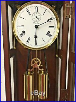 Ethan Allen Regulator Wall Clock with Westminster Chimes Weights & Spring Driven