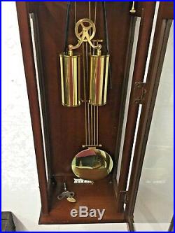 Ethan Allen Regulator Wall Clock with Westminster Chimes Weights & Spring Driven