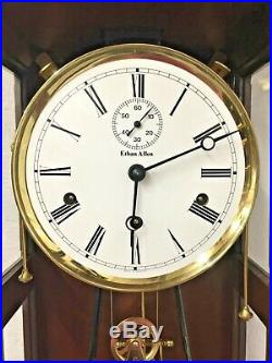 Ethan Allen Regulator Wall Clock with Westminster Chimes Weights & Spring Driven