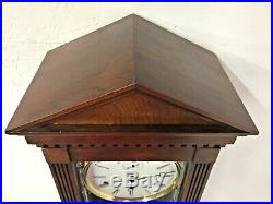 Ethan Allen Regulator Wall Clock with Westminster Chimes Weights & Spring Driven