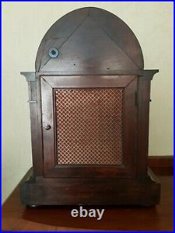 Exceptional Antique Junghans Mahogany Inlaid Westminster Chime Bracket Clock