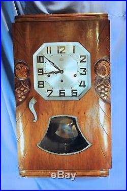 French Vedette Sonnerie Large Antique Heavy Wall Clock Westminster Chimes
