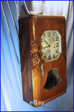 French Vedette Sonnerie Large Antique Heavy Wall Clock Westminster Chimes