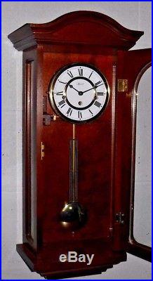 Fine German Hermle Burlwood 8-Day Westminster Chime Regulator Wall Clock Working