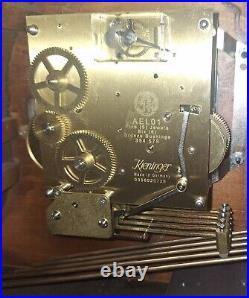 Fine Howard Miller Westminster Chime Tambour Clock 8-day Working With Key 630220