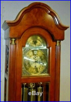 Fine Ridgeway 3 Weight Grandfather Clock Triple + Westminster Chime Working 8Day
