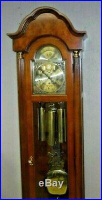 Fine Ridgeway 3 Weight Grandfather Clock Triple + Westminster Chime Working 8Day