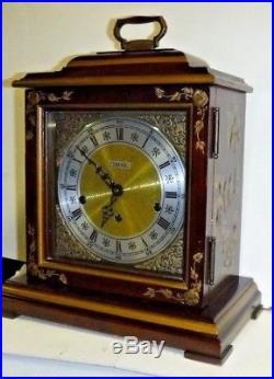 Fine Trend U. S. A Chinoiserie Westminster Chime 8 Day Bracket Clock Working Sligh