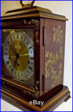 Fine Trend U. S. A Chinoiserie Westminster Chime 8 Day Bracket Clock Working Sligh