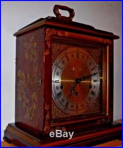 Fine Trend U. S. A Chinoiserie Westminster Chime 8 Day Bracket Clock Working Sligh