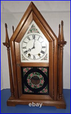 Fine Vintage Jauch German Double-Steeple 8-Day Chime Mantle Clock Working