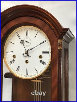 Flame Mahogany with Franz Hermle Triple Chime Westminster Regulator Wall Clock