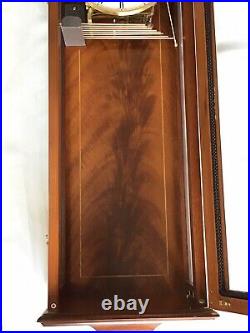 Flame Mahogany with Franz Hermle Triple Chime Westminster Regulator Wall Clock