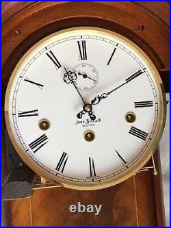 Flame Mahogany with Franz Hermle Triple Chime Westminster Regulator Wall Clock