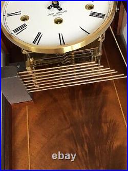 Flame Mahogany with Franz Hermle Triple Chime Westminster Regulator Wall Clock