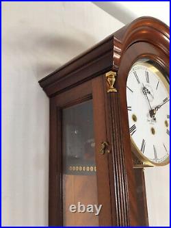 Flame Mahogany with Franz Hermle Triple Chime Westminster Regulator Wall Clock