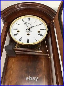 Flame Mahogany with Franz Hermle Triple Chime Westminster Regulator Wall Clock