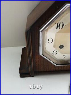 Foreign Wind up Pendulum Chiming Mantle Clock Westminster / Whittington with Key