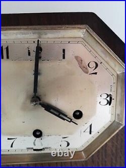 Foreign Wind up Pendulum Chiming Mantle Clock Westminster / Whittington with Key