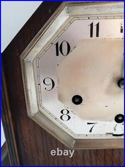 Foreign Wind up Pendulum Chiming Mantle Clock Westminster / Whittington with Key