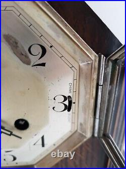 Foreign Wind up Pendulum Chiming Mantle Clock Westminster / Whittington with Key