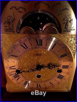 Franz HERMLE Sligh Westminster Chime Mahogany Mantle Clock WithMoon Phase /Germany