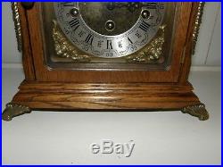 Franz HERMLE Sligh Westminster Chime Oak Mantle Clock WithMoon Phase /Germany