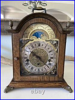 Franz Hermle 2 Jewel Moon Phase Mantel Clock With Westminster Chimes