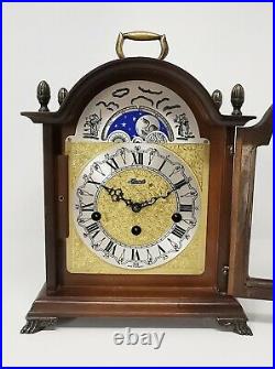 Franz Hermle 2 Jewel Moon Phase Mantel Clock With Westminster Chimes