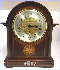 Franz Hermle 340-020A Westminster Chime Mantle Clock In Solid Wood Inlaid Case