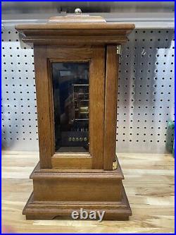 Franz Hermle Mantel Clock 340-020 Oak Stand Made In West Germany TROY